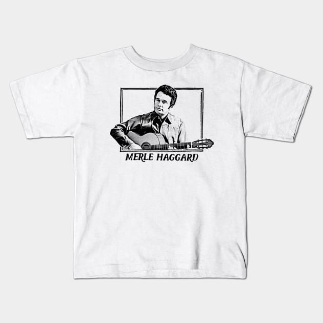 Merle Haggard \/\/ Retro Country Music Fan Design Kids T-Shirt by DankFutura